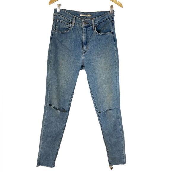 Levi’s Women’s Mile High Super Skinny Distressed Jeans Size 28 - Picture 1 of 6